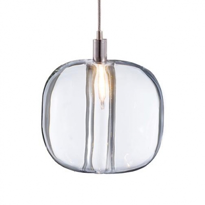 Amber/Clear/Smoke Stone-Like Mini Pendant Simple Glass Shade One Head Hanging Light for Bar Cafe