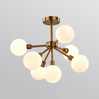 Glass Bubble Shape Pendant Light 7/9 Heads Contemporary Chandelier in Cream/Smoke for Bedroom