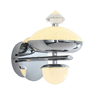 Gold/Silver Hanging Wall Light Modern Style Metal & Crystal Small Wall Lamp for Corridor Bedroom
