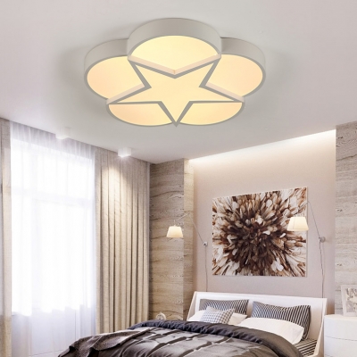 Nordic Blossom Star Flush Mount Light Acrylic Warm/White Lighting Ceiling Lamp for Living Room