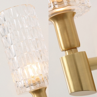 Striking Crystal Tube Wall Light 1 Light Classic Style Sconce Light in Gold for Kitchen Corridor