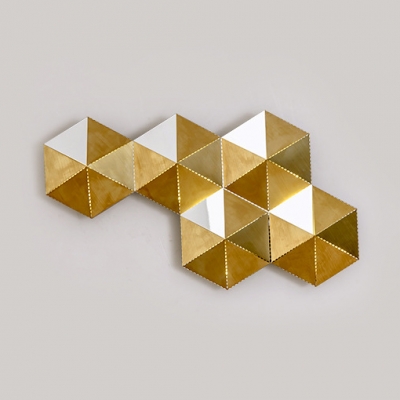 5/10 Lights Hexagon Wall Lighting Post Modern Metal Sconce Light in Gold for Restaurant