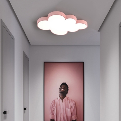 Acrylic Cloud LED Flush Ceiling Light Nursing Room Cartoon Lovely Ceiling Lamp with White Lighting