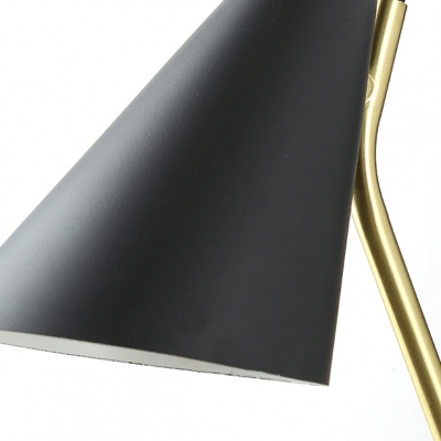 Iron Conical Shade Wall Lamp for Bedside Hallway Modern 1 Light Sconce Lighting in Black/White