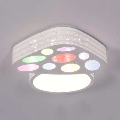 Multi-Color Mushroom Ceiling Mount Light Kids Iron Third Gear/White Lighting LED Ceiling Fixture for Kindergarten
