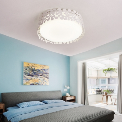 Petal Child Bedroom Flush Ceiling Light Acrylic Metal Lovely Third Gear/White LED Ceiling Lamp