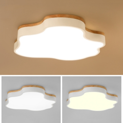 Acrylic Cloud/Heart Flush Ceiling Light Contemporary LED Ceiling Fixture in Neutral/Warm for Child Bedroom