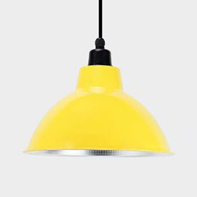 1 Light Domed Hanging Light with Adjustable Cord Simple Style Metal Pendant Light for Office