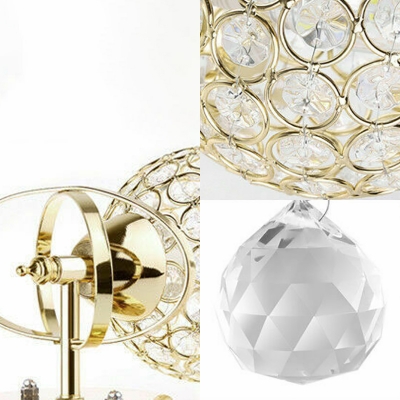 Metal Spherical LED Wall Light with Crystal 1 Head Modern Stylish Sconce Light in Gold/Chrome for Bedroom