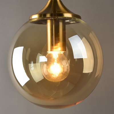 Post Modern Sphere Shade Wall Lighting Glass 1 Bulb Wall Lamp in Amber/Clear/Smoke