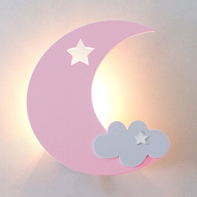 Cloud & Crescent Wall Lamp Kids Acrylic Candy Colored LED Sconce Light for Nursing Room