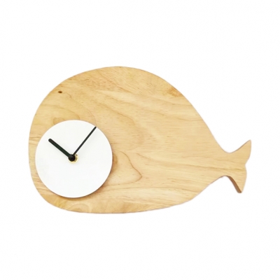 Cartoon Cloud/Whale LED Wall Light with Black/White Clock Wood Sconce Light in Warm/White for Study Room