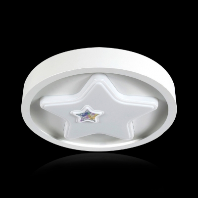 Acrylic Heart/Star Flush Light Lovely Third Gear/White Lighting Ceiling Lamp in White for Kid Bedroom
