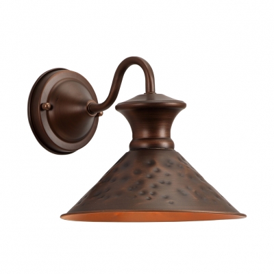 Vintage Stylish Bronze Wall Light Cone Shade 1 Light Metal Pendant Light for Foyer Study Room