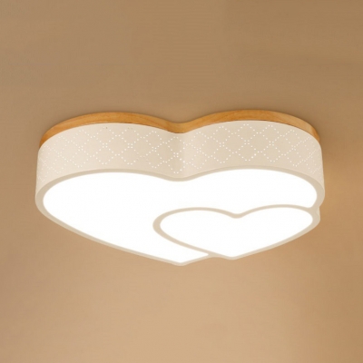 Acrylic Cloud/Heart Flush Ceiling Light Contemporary LED Ceiling Fixture in Neutral/Warm for Child Bedroom