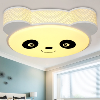 Animal Black/Blue/Pink Ceiling Mount Light Panda Acrylic Third Gear/White Lighting Flush Light for Teen