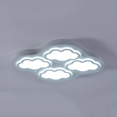 Cloud Child Bedroom Ceiling Lamp Metal 3/4 Heads Creative LED Flush Mount Light with Warm/White Lighting