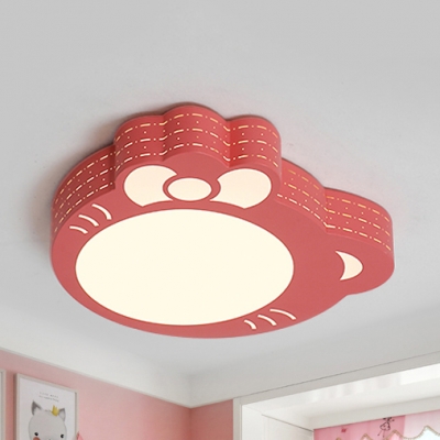 Kitty Shape Ceiling Mount Light Lovely Metal LED Flush Light in Warm/White for Girls Bedroom