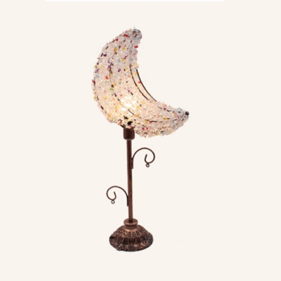 Moroccan Turkish Table Light Heart/Moon One Bulb Crystal Night Light for Bedside Table Hotel