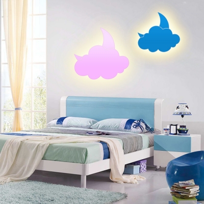 Cloud/Sun/Whale LED Sconce Light Kids Acrylic Sconce Lamp with White/Yellow Lighting for Child Bedroom