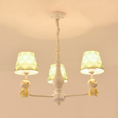 3/5/6/8 Heads Goblin Hanging Light Cartoon Resin Pendant Light in White for Living Room