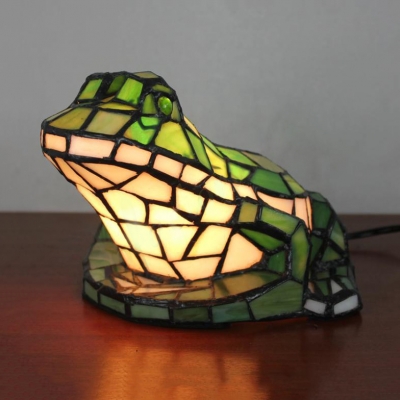 Bird/Cock/Fish/Frog Night Light 1 Light Stained Glass Tiffany Table Light for Living Room