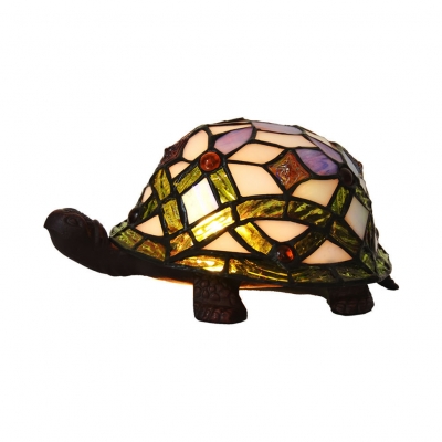 Baby Bedroom Tortoise Table Light Stained Glass 1 Head Tiffany Animal Green Night Light
