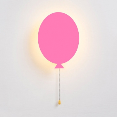 Balloon Shaped Wall Light with Pull Chain Cartoon Metal LED Sconce Light for Nursing Room
