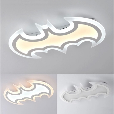 Acrylic Bat LED Ceiling Mount Light Child Bedroom Animal Third Gear Flush Light for Kid Bedroom
