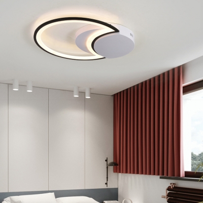 Acrylic Crescent LED Flush Mount Light Kindergarten Modern Style Third Gear/Warm/White Ceiling Fixture