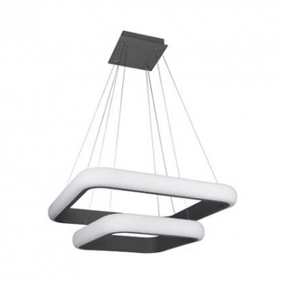 Gray/White Rectangle Hanging Chandelier Contemporary 1/2-Tier Acrylic Hanging Ceiling Light for Living Room