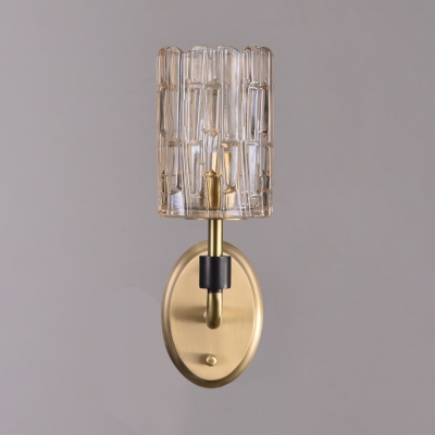 Modern Stylish Candle Wall Light 1/2 Heads Metal Sconce Light with Cylinder Crystal for Hallway Hotel