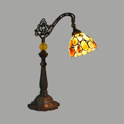 1 Light Cone/Dome/Globe Desk Light Tiffany Antique Stained Glass Table Light for Study Room