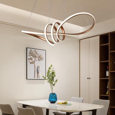 Metal Music Note Chandelier Dining Table Creative Simple Pendant Lamp with Warm/White Lighting