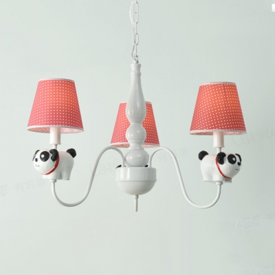 Animal Kids Bedroom Pendant Light Metal 3 Lights Modern Stylish Chandelier with Dot Shade