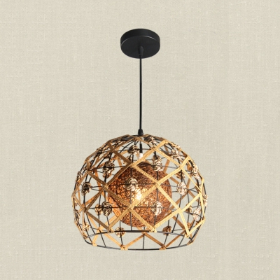 Dome/Globe/House Villa Pendant Light Rattan 1 Light Rustic Stylish Hanging Light in Beige