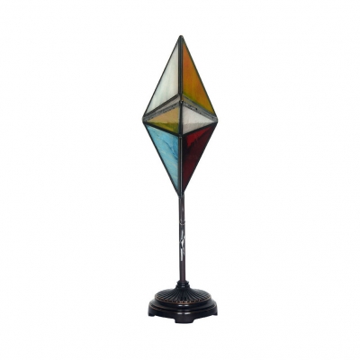 Stained Glass Star Desk Light 1 Bulb Tiffany Traditional Table Light for Cafe Dining Table