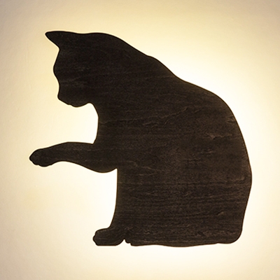 Black Cat LED Sconce Light Modern Stylish Metal Wall Lamp with Warm Lighting for Dining Room