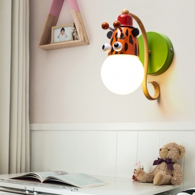 Colorful Animal Wall Light Single Light Cartoon Metal Wall Lamp for Kindergarten Nursing Room