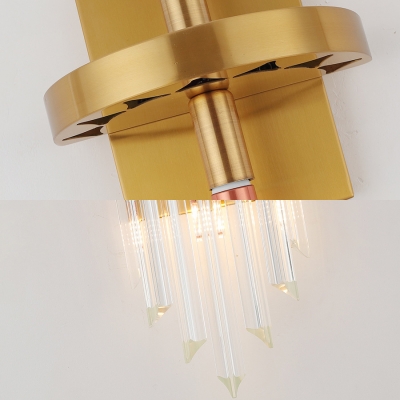 Clear Crystal Diamond Wall Light Living Room Foyer Luxurious Style Two LED Wall Lamp in Gold