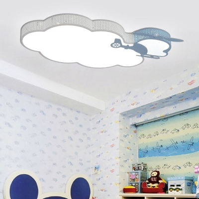 Cloud Kid Bedroom Flush Mount Light Acrylic Modern Style LED Ceiling Lamp with Warm/White Lighting