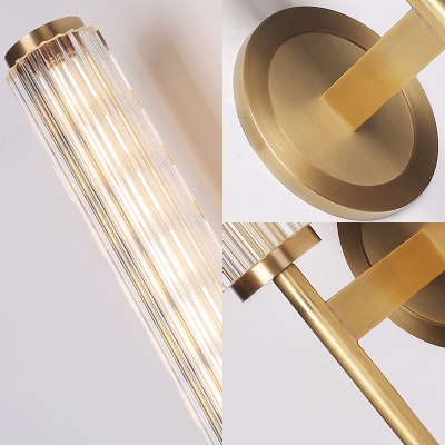 Glimmering Crystal Tube Wall Light Modern Stylish Sconce Light in Gold for Hotel Bedside