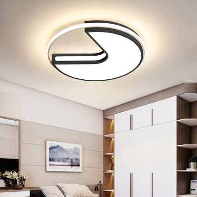 Nordic Style Circle Ceiling Mount Light Aluminum Stepless Dimming/Warm/White for Balcony