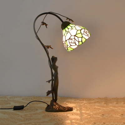 1 Bulb Downlight Desk Light with Women Deco Resin Table Light in Bronze for Study Room