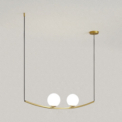 Modern Style Black/Gold Pendant Light Globe 2/3 Lights Metal Island Chandelier for Kitchen