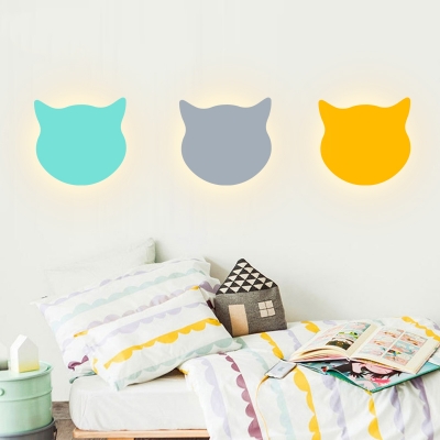 Acrylic Cat Flush Mount Light Animal Warm/White/Stepless Dimming Ceiling Lamp for Kid Bedroom