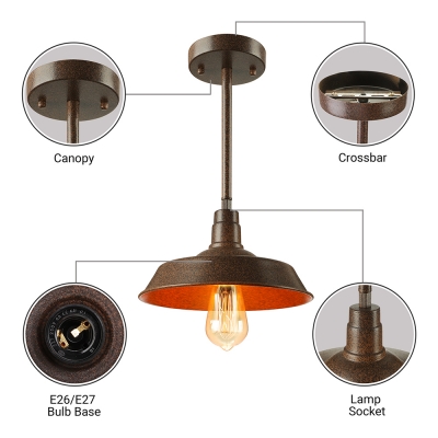 Industrial 1 Light Small LED Pendant in Old Copper Finish