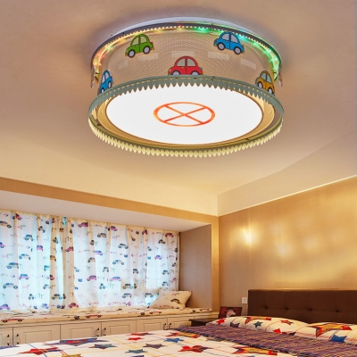 Multi-Color Car Flush Mount Light Sport Metal Warm/White/Third Gear Ceiling Light for Kid Bedroom