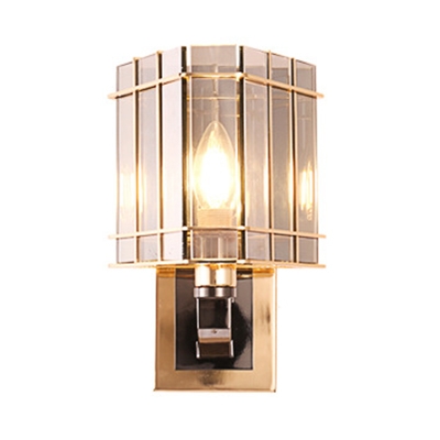 1 Light Candle Wall Light Contemporary Metal Sconce Light with Crystal Shade in Chrome for Restaurant