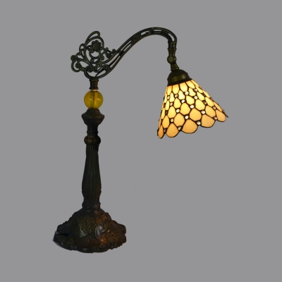 1 Light Cone/Dome/Globe Desk Light Tiffany Antique Stained Glass Table Light for Study Room